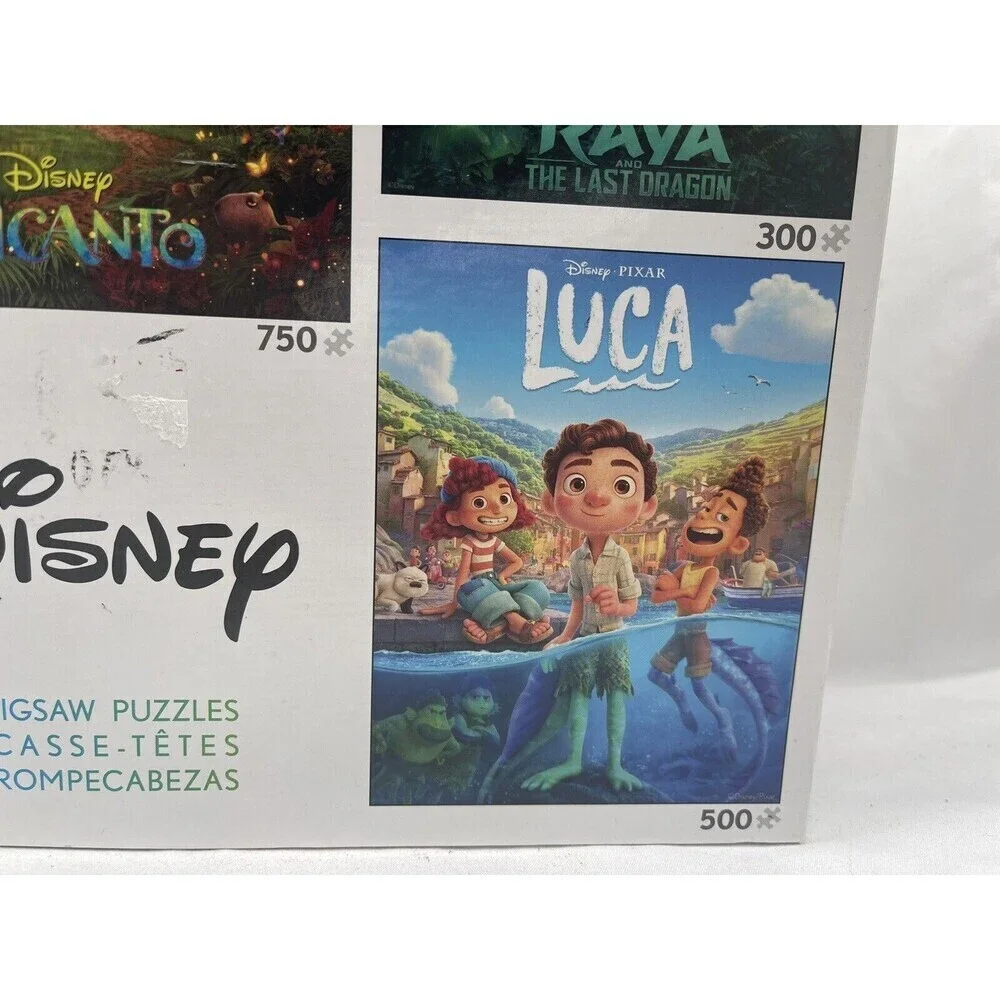 5 in 1 Jigsaw Puzzle Disney Movies Encanto Moana Soul Raya Luca Open Box Unused